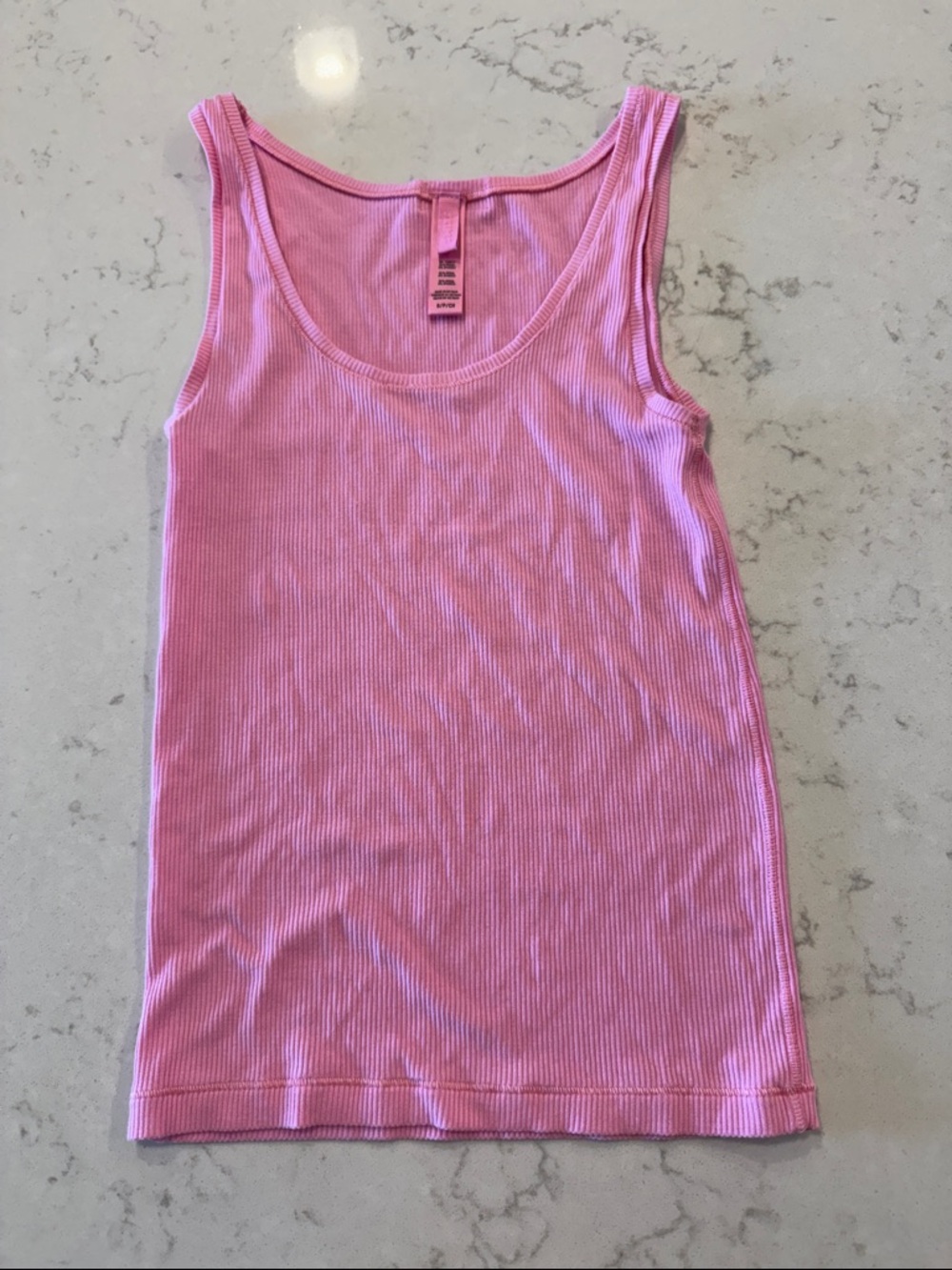 Skims Soft Lounge Bubblegum Pink Ribbed Tank Top
